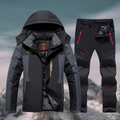 Ensemble veste et pantalon imperméable homme pour l'hiver, noir