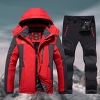 Ensemble veste et pantalon imperméable homme pour l'hiver, rouge