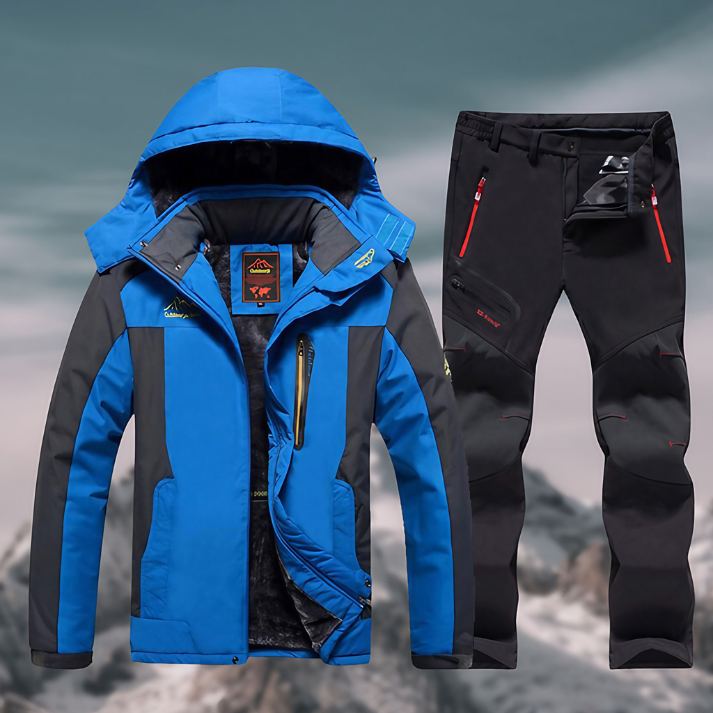 Ensemble veste et pantalon imperméable homme pour l'hiver, bleu