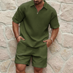 Ensemble polo et short homme, taille élastique, six coloris