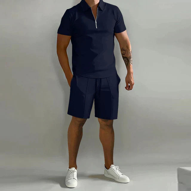 Ensemble deux pièces homme coordonné, six coloris, du S au 3XL, bleu foncé
