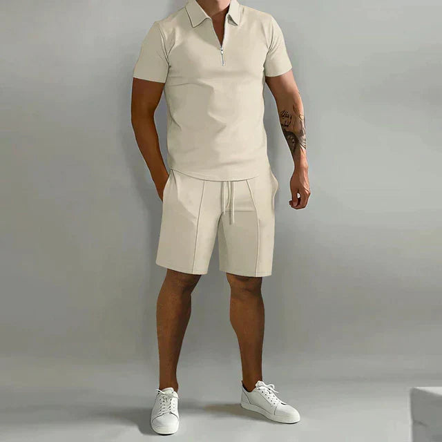 Ensemble deux pièces homme coordonné, six coloris, du S au 3XL, beige