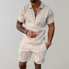 Ensemble d'été homme en coton et lin, du XS au 4XL, beige