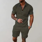 Ensemble d'été homme en coton et lin, du XS au 4XL, vert