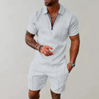 Ensemble d'été homme en coton et lin, du XS au 4XL, blanc