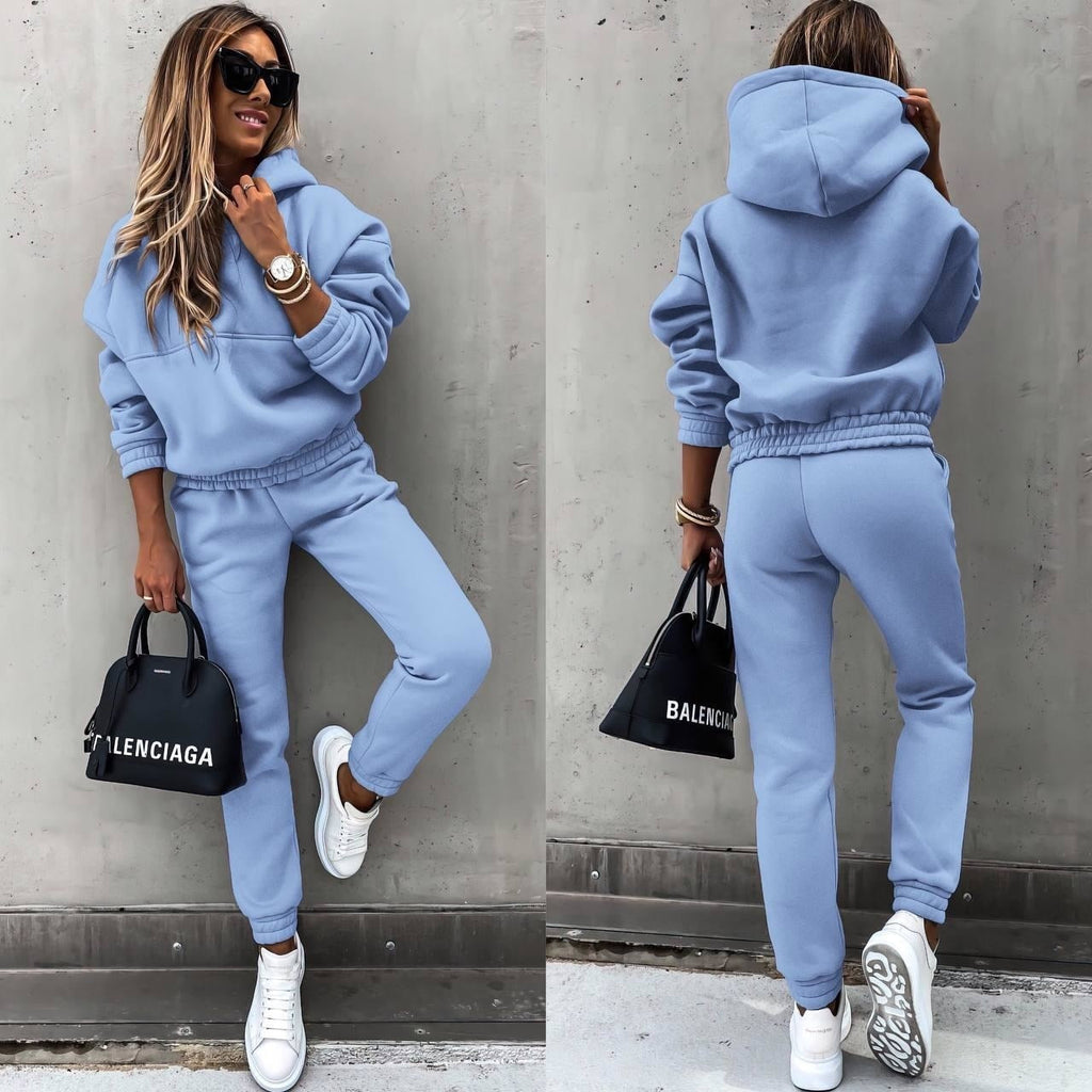 Ensemble jogging femme, haut et pantalon assortis, du XS au 3XL, bleu