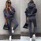 Ensemble jogging femme, haut et pantalon assortis, du XS au 3XL, gris foncé