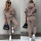 Ensemble jogging femme, haut et pantalon assortis, du XS au 3XL, marron