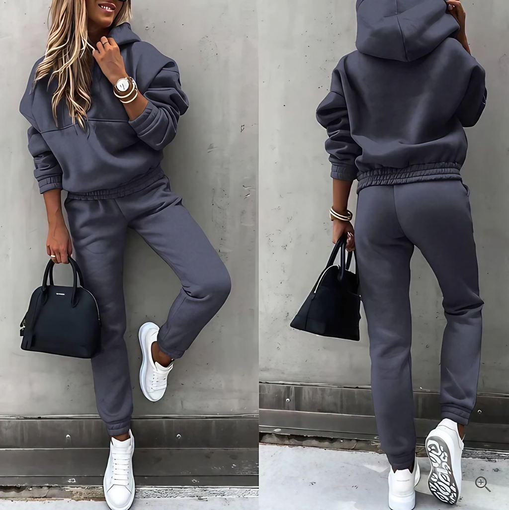 Ensemble jogging femme, taille et poignets élastiques, noir