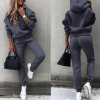 Ensemble jogging femme, taille et poignets élastiques, noir