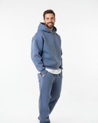 Ensemble jogging homme, sweat à capuche et pantalon à cordon, bleu 02