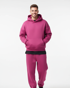 Ensemble jogging homme, sweat à capuche et pantalon à cordon, rose