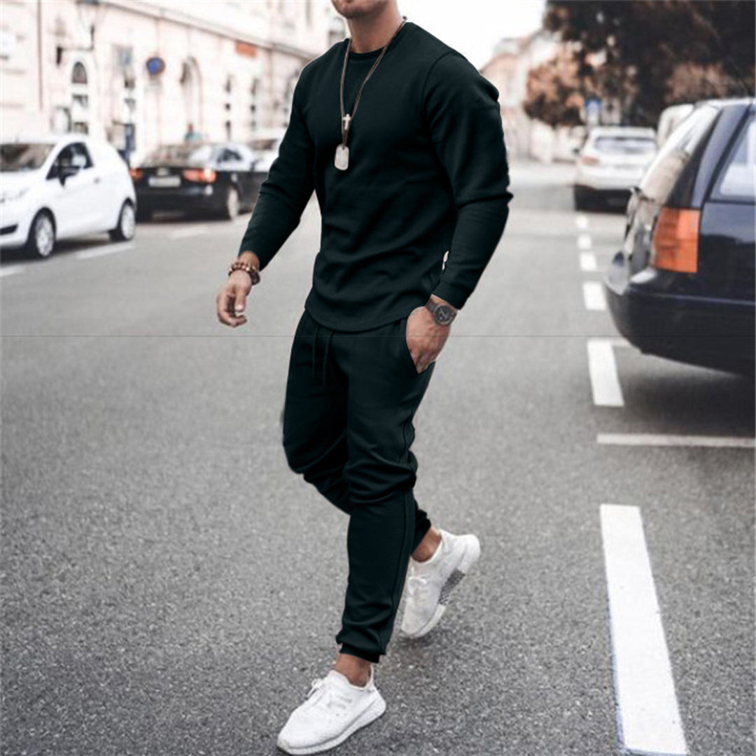Ensemble jogging homme coordonné, cinq coloris, du S au 5XL, noir