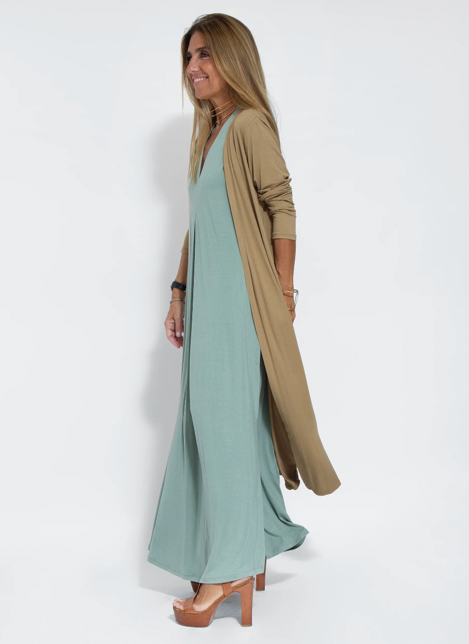 Ensemble femme robe longue et veste légère, ou robe seule