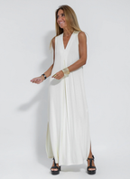 Ensemble femme robe longue et veste légère, ou robe seule, robe seule, blanc