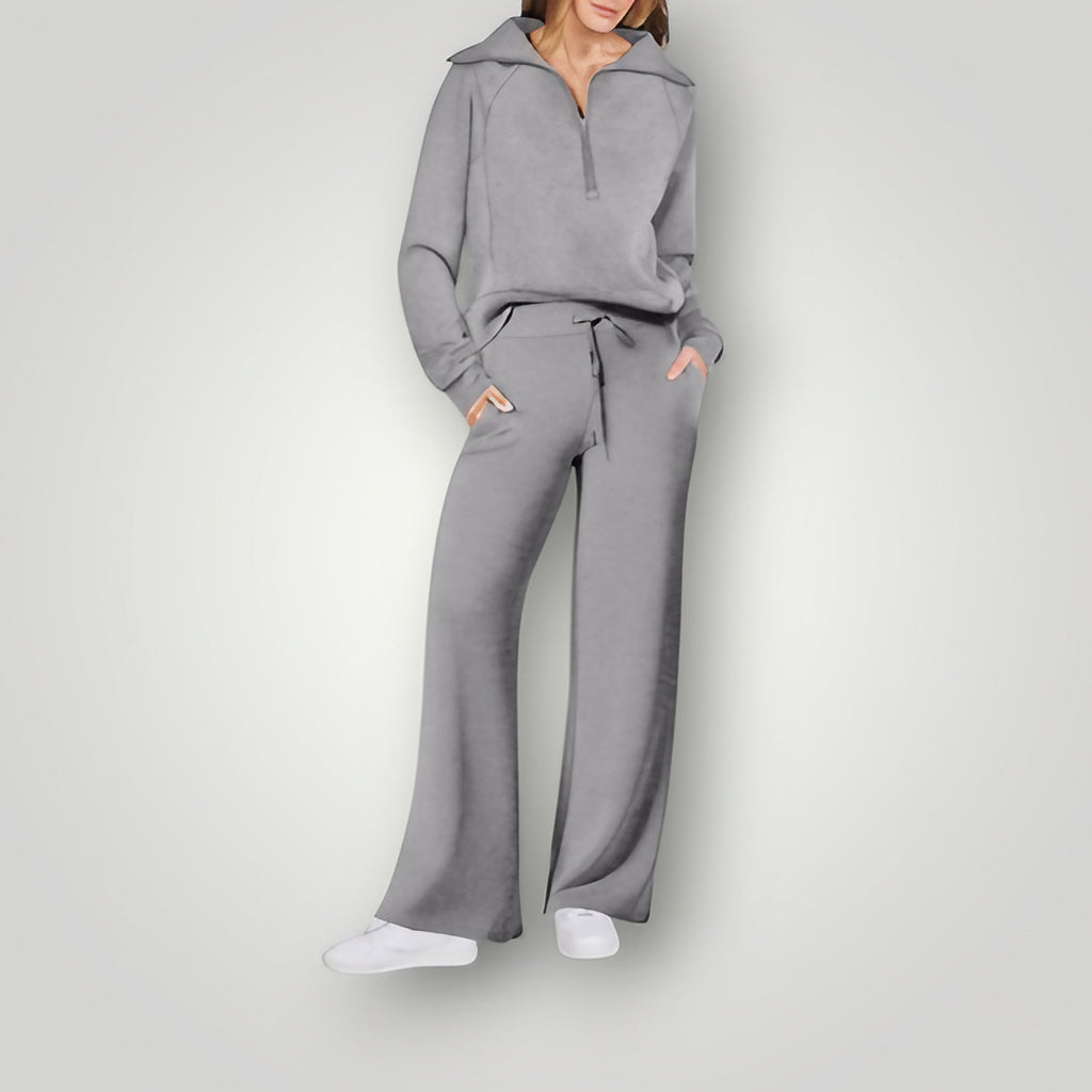 Ensemble sweat oversize et jogging femme, du XS au 3XL, gris