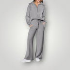 Ensemble sweat oversize et jogging femme, du XS au 3XL, gris