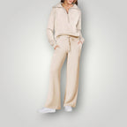 Ensemble sweat oversize et jogging femme, du XS au 3XL, beige