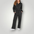 Ensemble sweat oversize et jogging femme, du XS au 3XL, noir