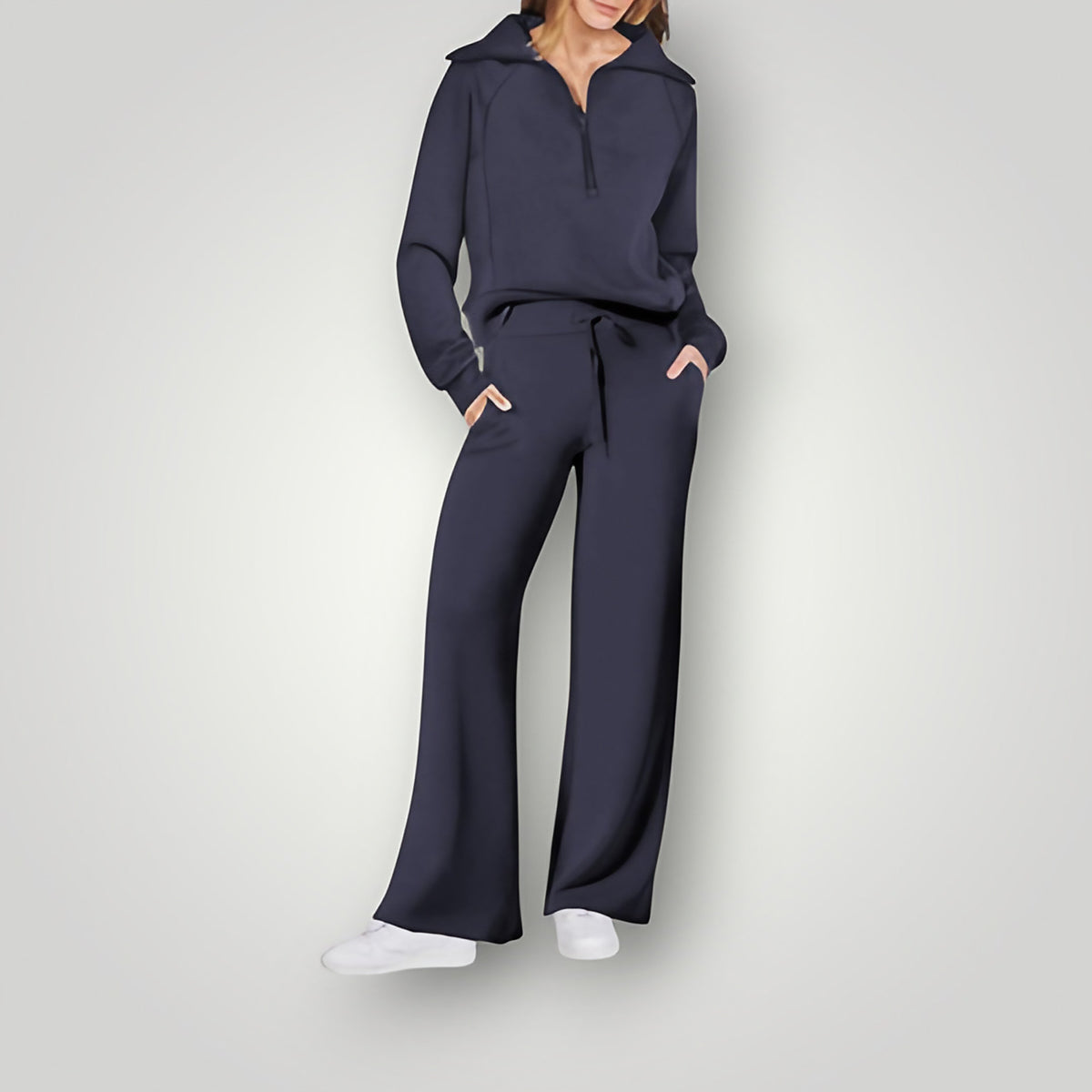 Ensemble sweat oversize et jogging femme, du XS au 3XL, bleu marine