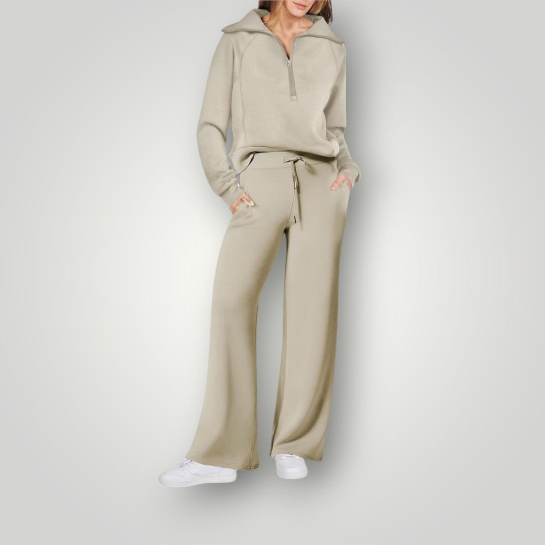 Ensemble détente femme, sweat et pantalon assortis, six coloris, vert clair