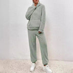 Pyjama polaire femme, haut à capuche et pantalon ample