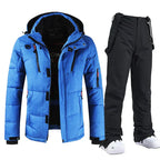 Ensemble de ski homme, veste et pantalon imperméables coupe-vent, bleu