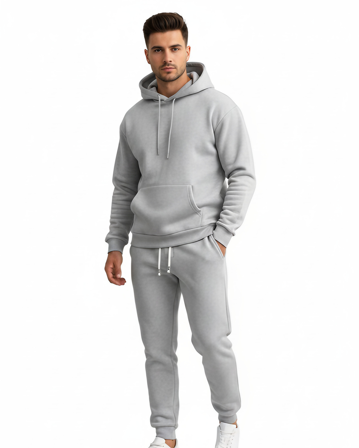 Ensemble jogging homme, sweat à capuche et pantalon, du XS au 4XL, gris