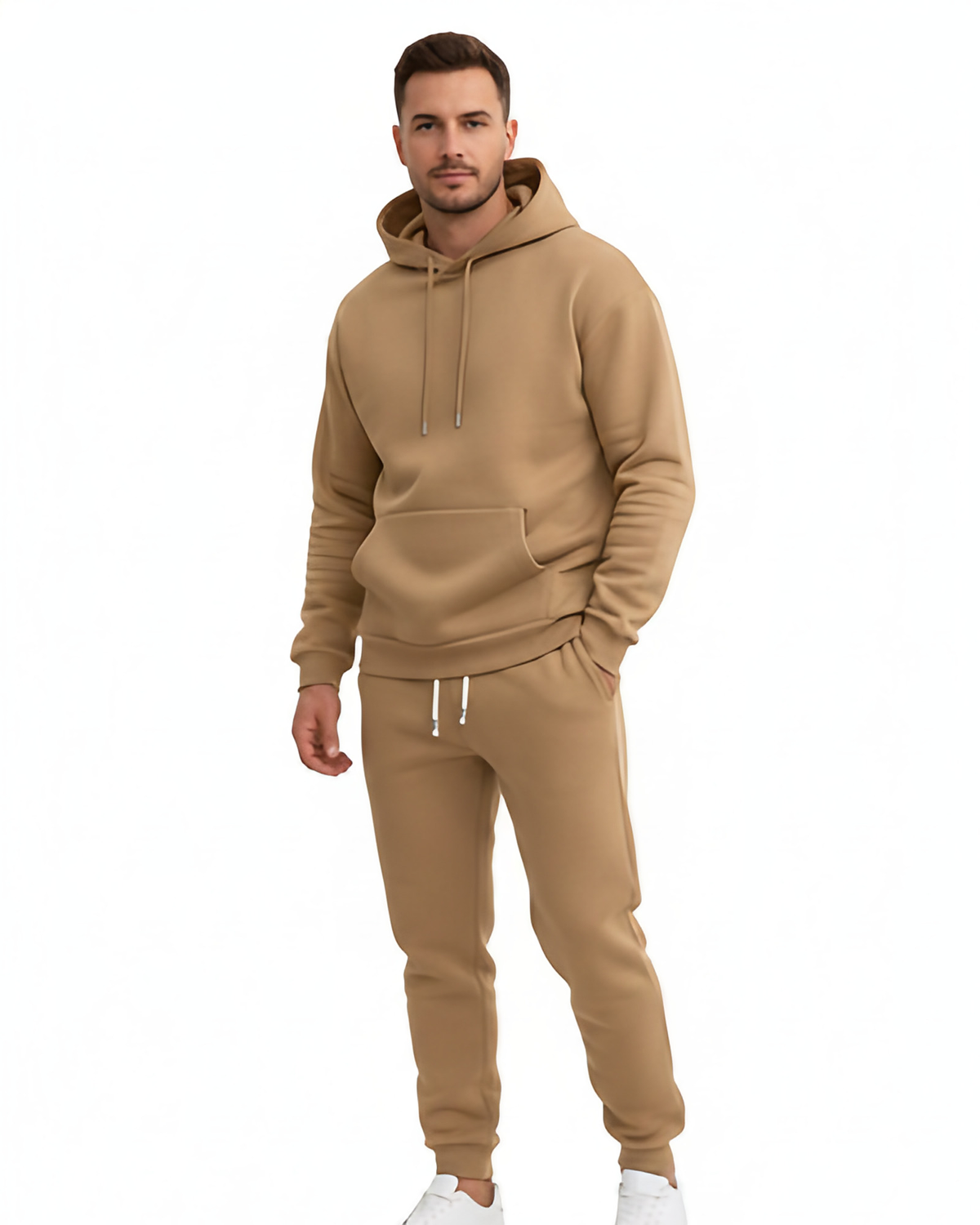 Ensemble jogging homme, sweat à capuche et pantalon, du XS au 4XL, kaki