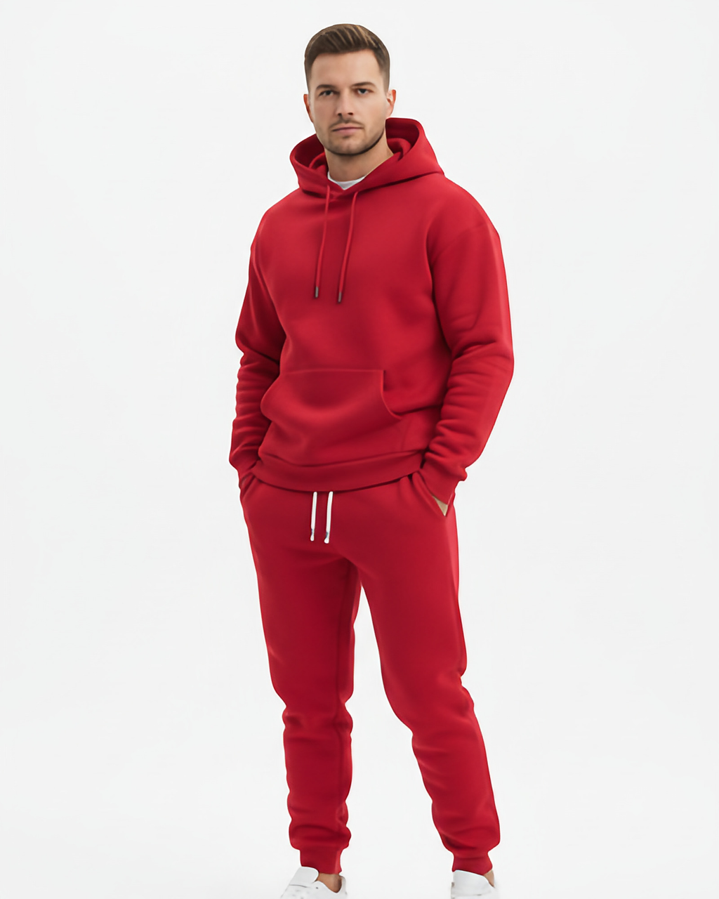 Ensemble jogging homme, sweat à capuche et pantalon, du XS au 4XL, rouge