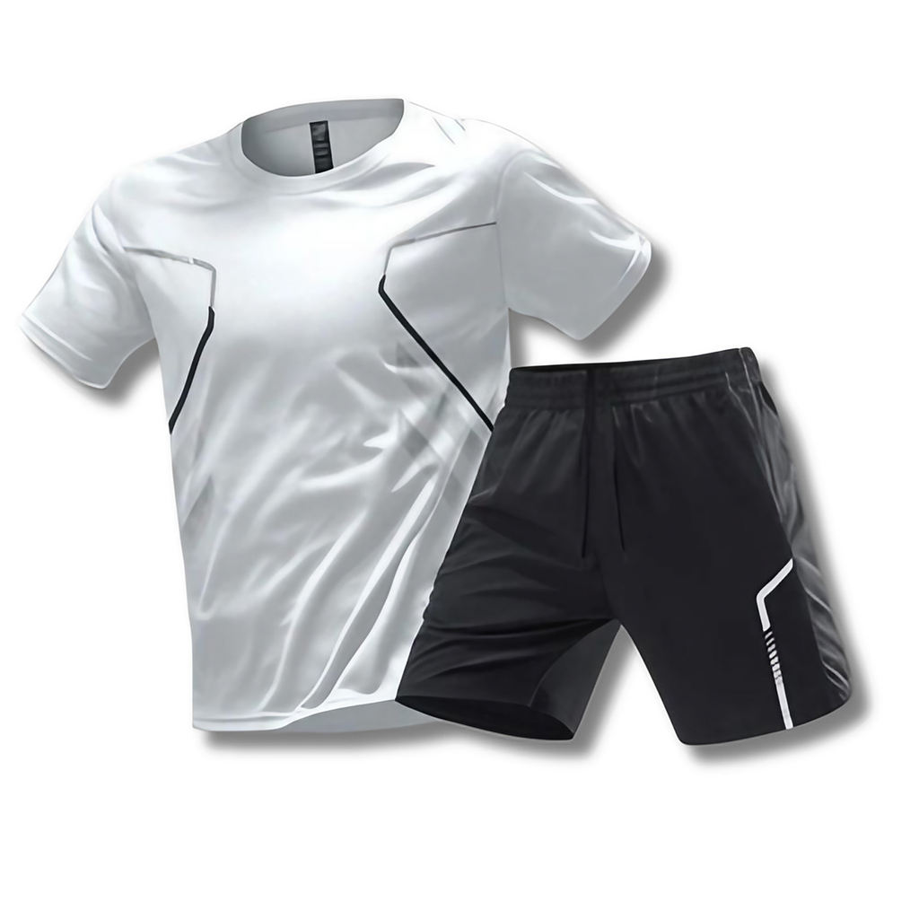 Ensemble de sport homme t-shirt et short, padel et tennis, blanc