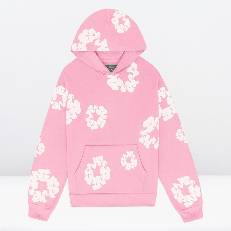 Survêtement mixte en coton, sweat à capuche et pantalon long, rose