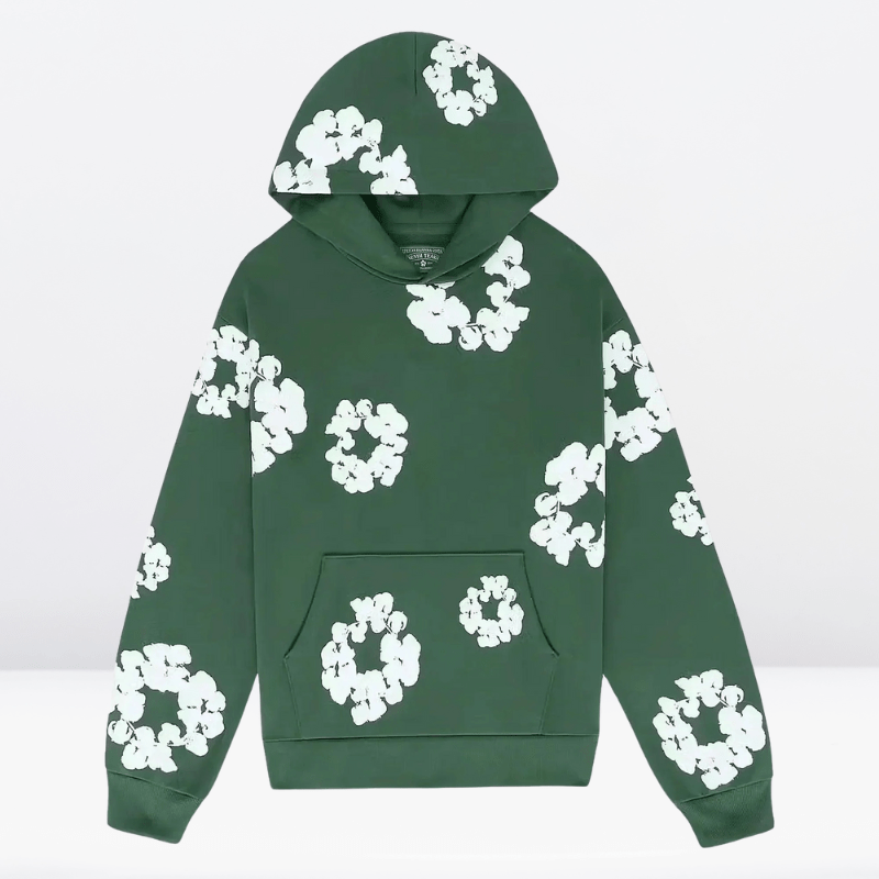 Survêtement mixte en coton, sweat à capuche et pantalon long, vert