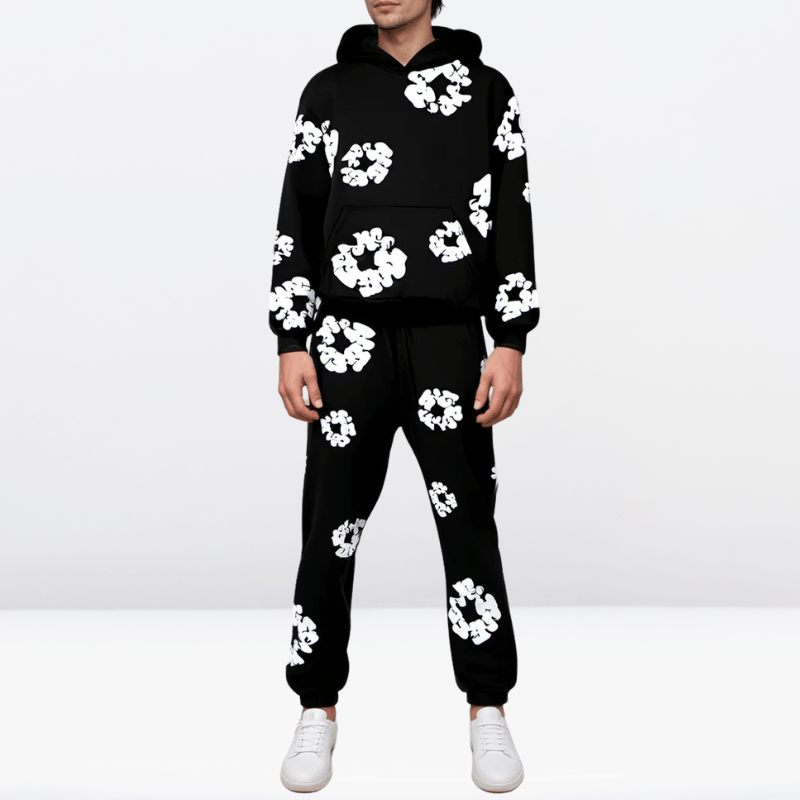 Survêtement mixte en coton, sweat à capuche et pantalon long