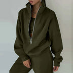 Survêtement femme doublé polaire, sweat zippé et pantalon