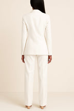 Tailleur pantalon femme, veste cintrée et pantalon large, six coloris