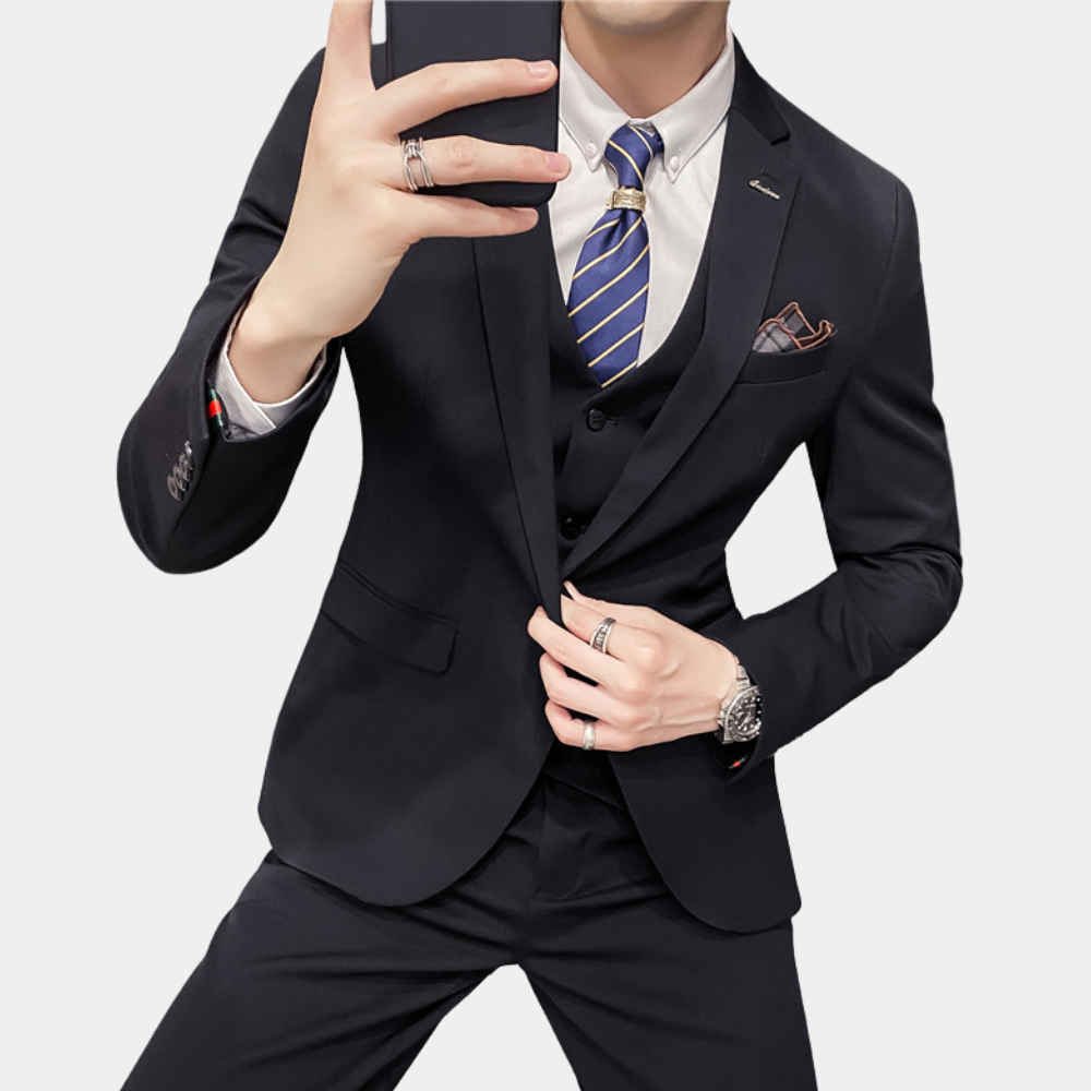 Costume trois pièces homme, cinq coloris, du S au 2XL