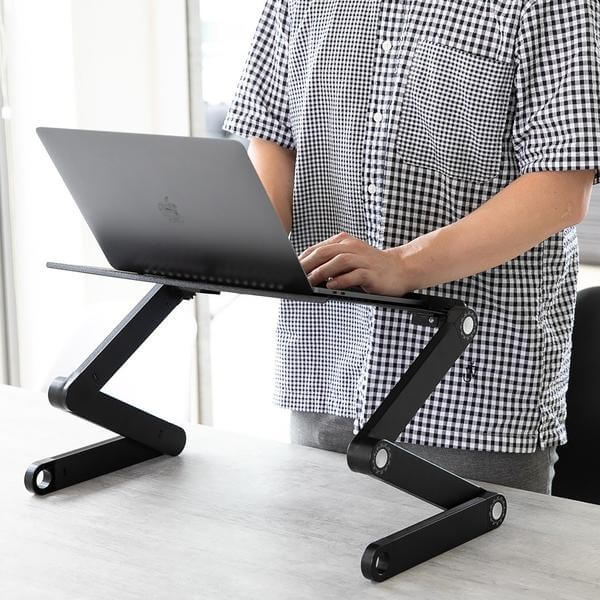 Support d'ordinateur portable réglable et pliable, en aluminium