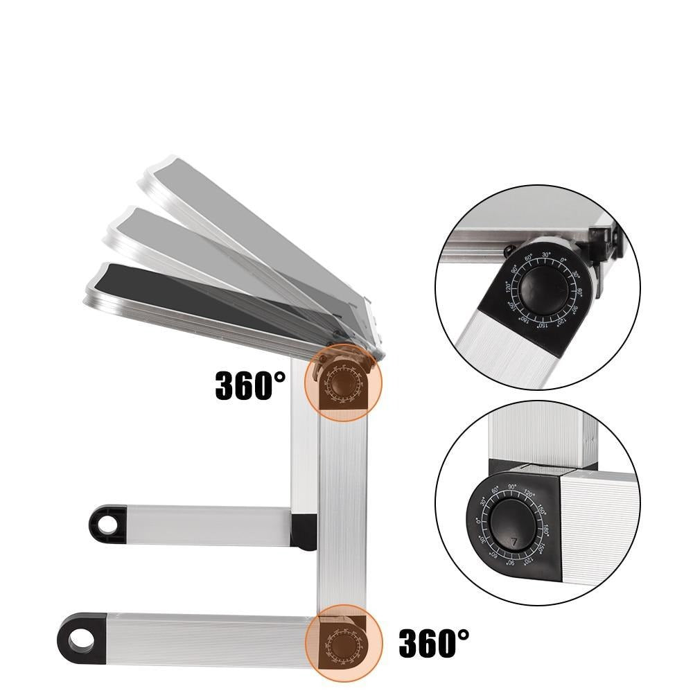 Support d'ordinateur portable réglable et pliable, en aluminium