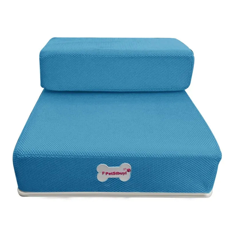 Escalier pour chien et chat en mousse, antidérapant, S ou L, bleu
