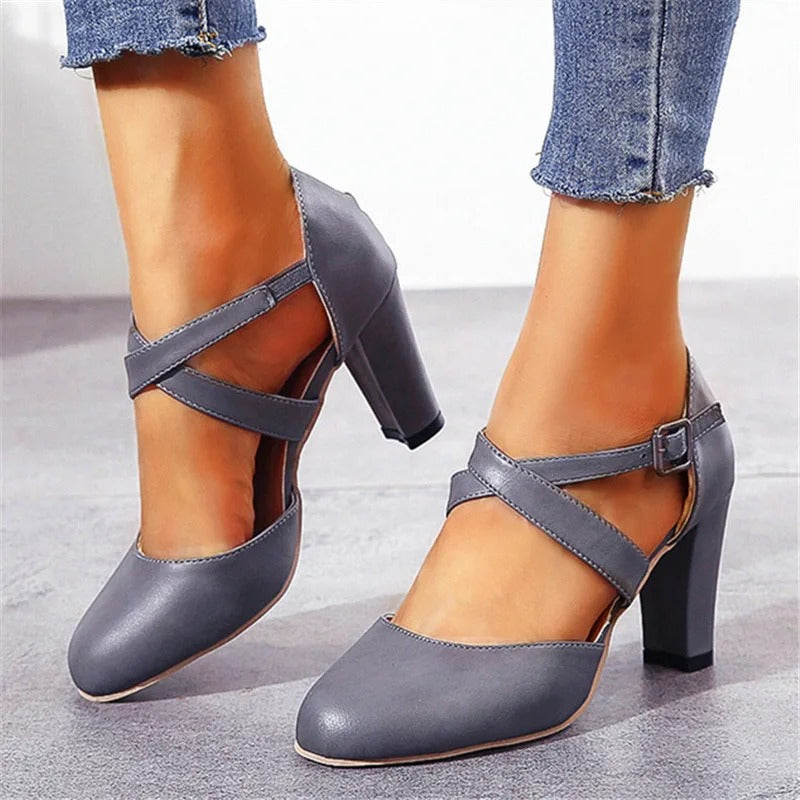 Escarpins à talons hauts femme, semelle moelleuse, du 35 au 43, gris