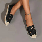 Espadrilles femme à imprimé fleuri, blanc ou noir