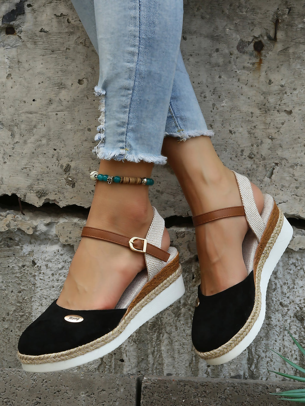 Espadrilles orthopédiques femme, semelle antidérapante, noir