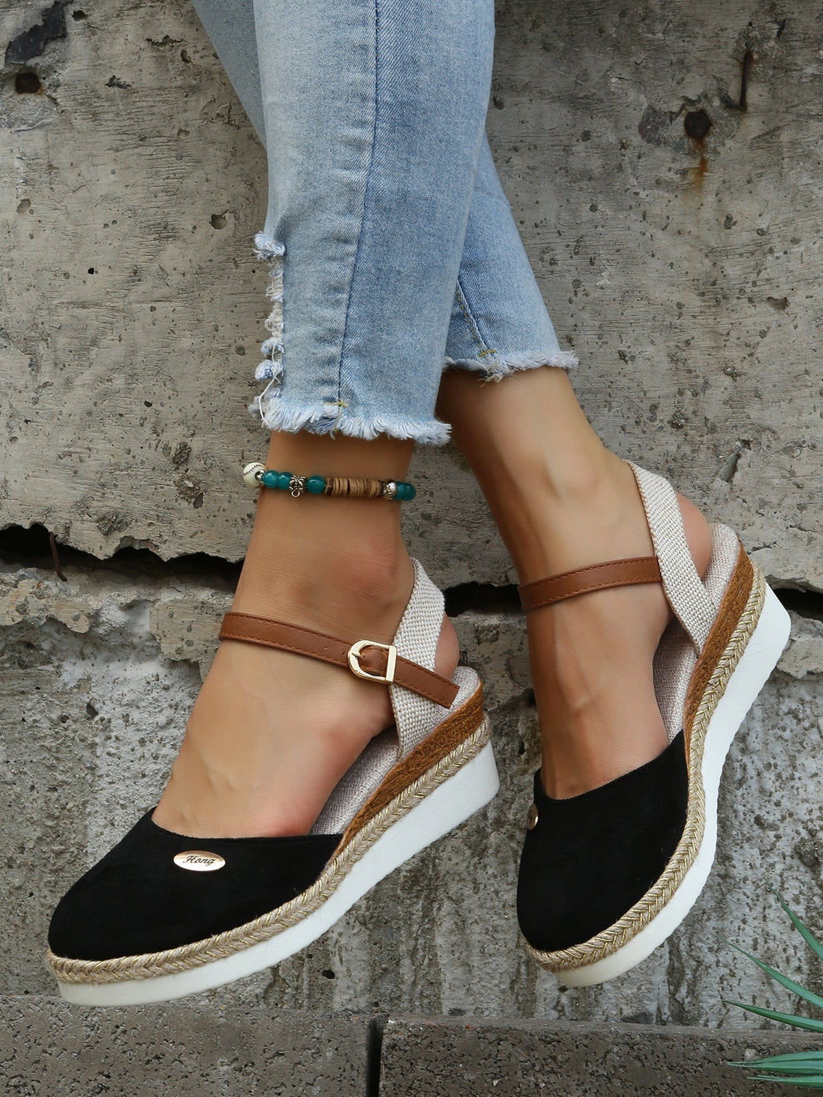Espadrilles orthopédiques femme, semelle antidérapante, noir
