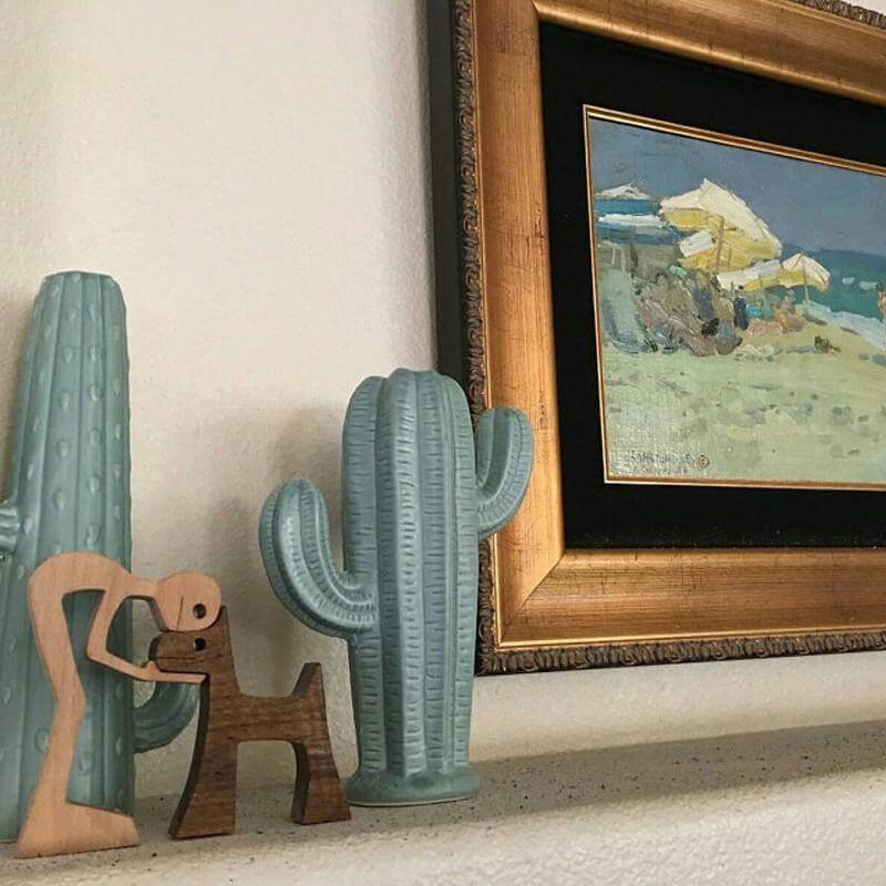 Statuette en bois naturel sur le thème des animaux, 11 cm de haut