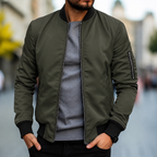 Blouson bomber homme à bords côtelés, cinq coloris