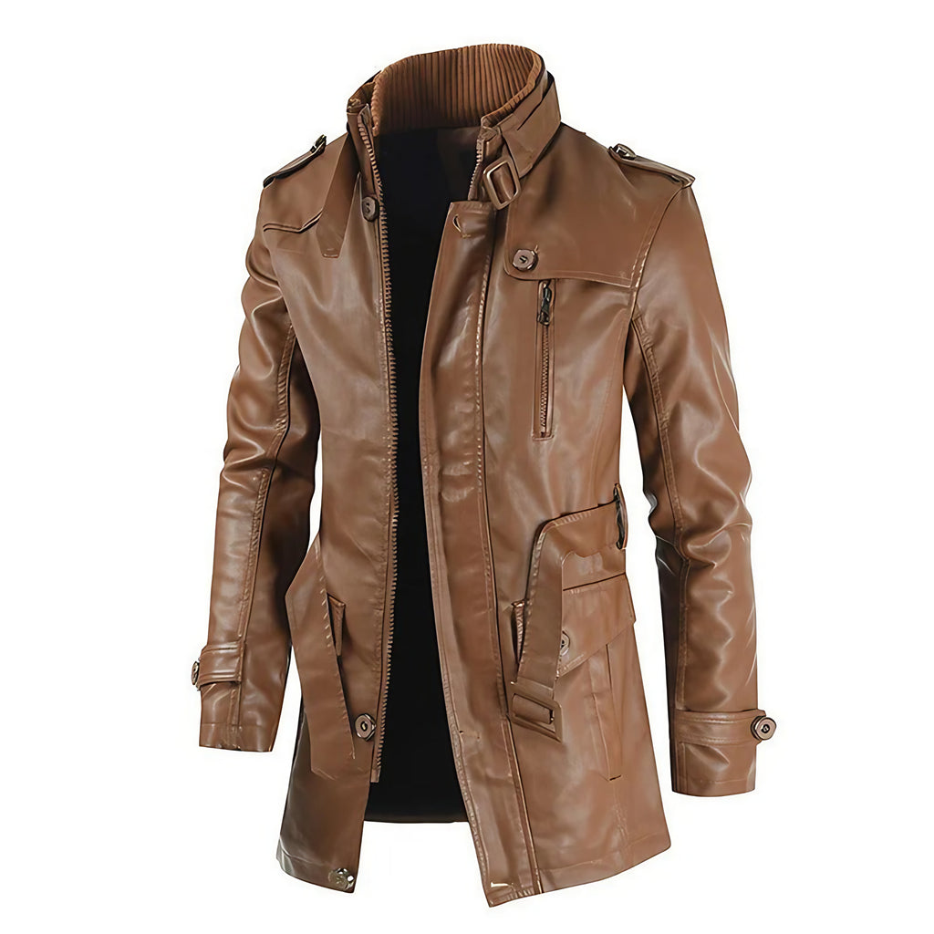 Veste longue homme, trois coloris, du M au 4XL, marron clair