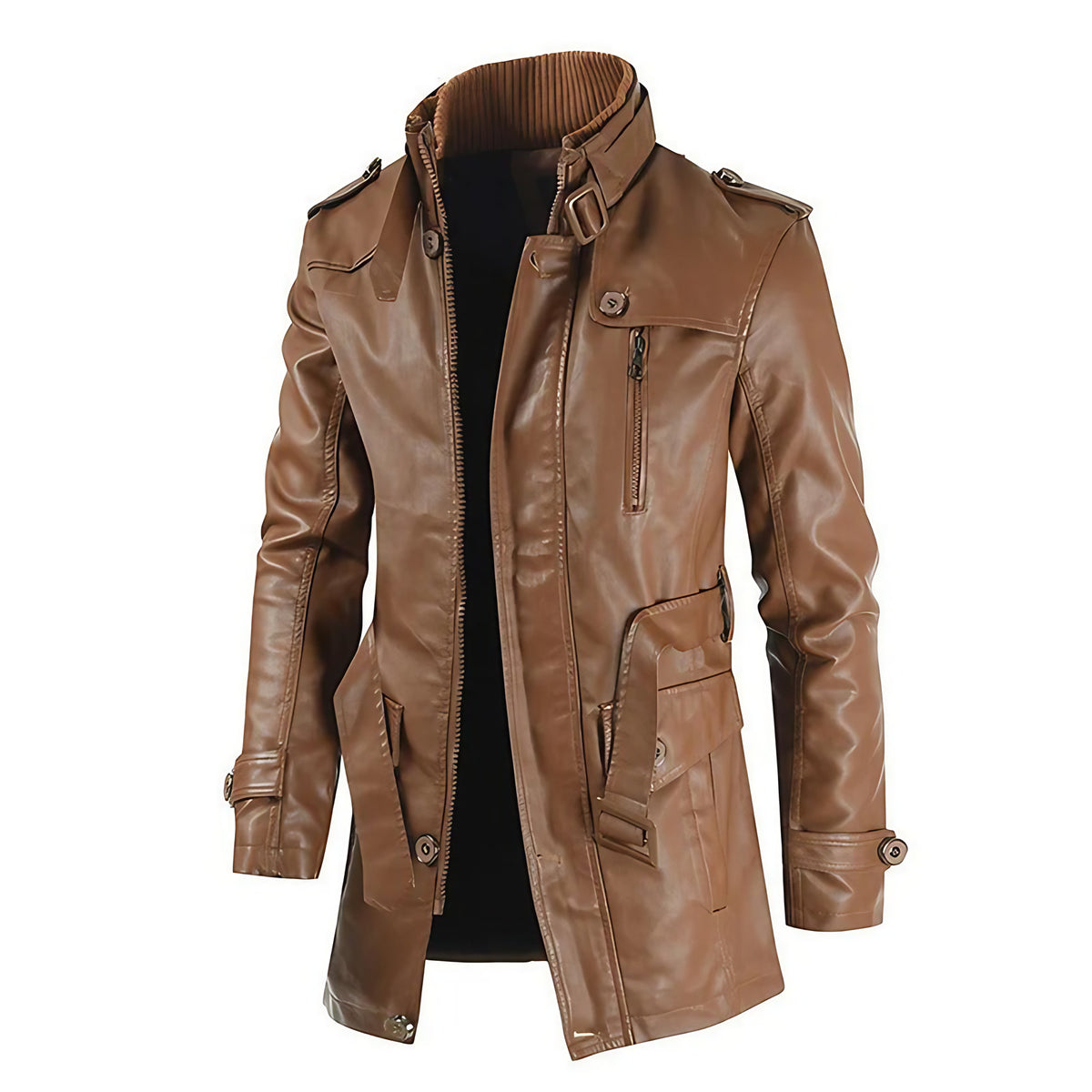 Veste longue homme, trois coloris, du M au 4XL, marron clair