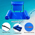 Fauteuil flottant gonflable avec dossier, piscine, lac et mer