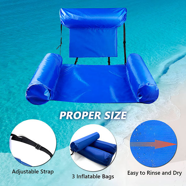 Fauteuil flottant gonflable avec dossier, piscine, lac et mer